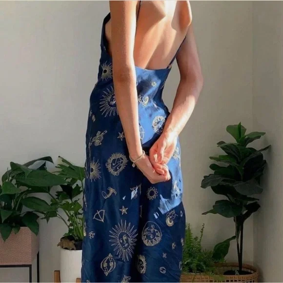 Realisation Par Zodiac 100% Silk Midi Dress - Picture 3 of 9